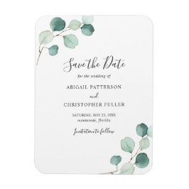 Imán Simple Greenery Eucalipto Boda Save the Date