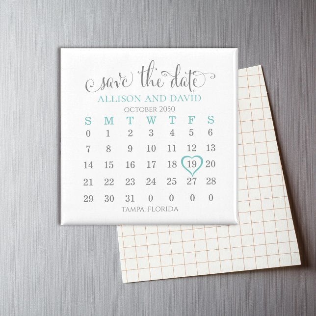 Imán Simple Guardar el calendario Boda de fechas (Subido por el creador)