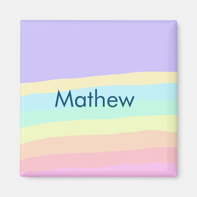 Imán simple letra inicial monograma añada su nombre (Frente)