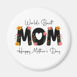 Imán Simple Mejor Mamá del Mundo Día de la Madre Caligr