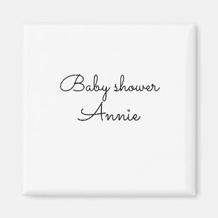 Imán simple minimal agrega tu nombre texto baby shower 