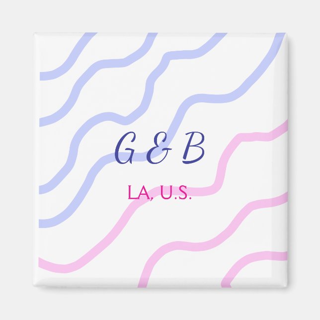 Imán SIMPLE MINIMAL agregar el nombre de la pareja nomb (Frente)