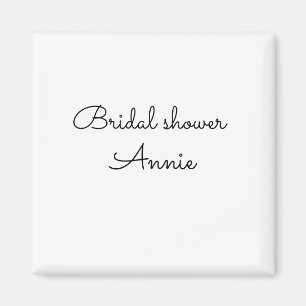 Imán simple minimal añade tu nombre texto ducha de novi