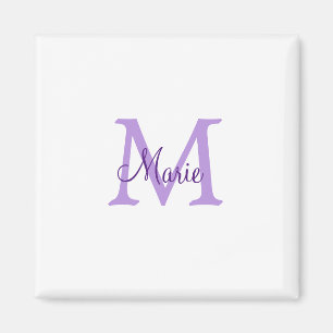 Imán simple minimal añadir nombre monograma rosa rojo