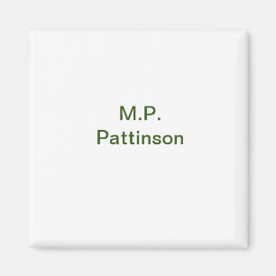 Imán Simple minimal verde añade tu texto nombre foto pe