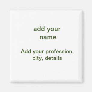 Imán Simple minimal verde añade tu texto nombre foto pe