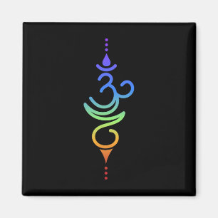 Imán Simple Minimalista Flor Om Yoga