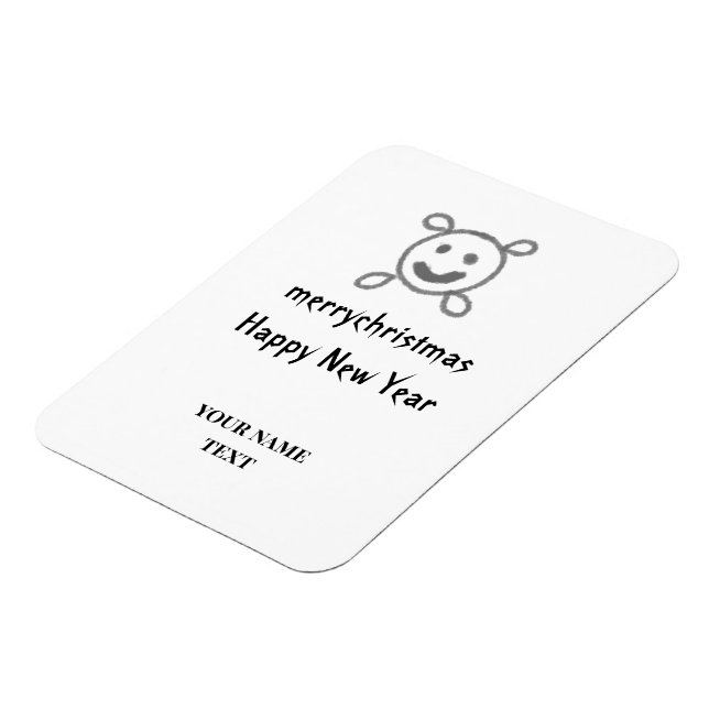 Imán simple mínimo añadir el texto tarjeta de año nuevo (Lado Izquierdo)