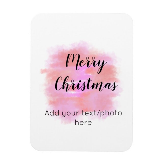 Imán simple mínimo añadir tu foto de texto feliz navida (Vertical)