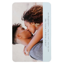 Imán Simple Mínimo Guardar la fecha, gran foto azul