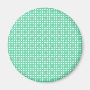 Imán Simple Mint Green White Geometric Pattern