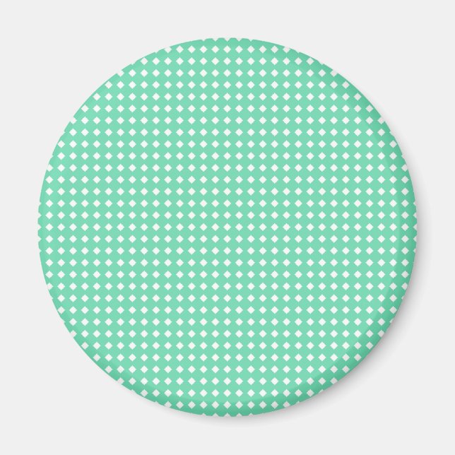 Imán Simple Mint Green White Geometric Pattern (Frente)