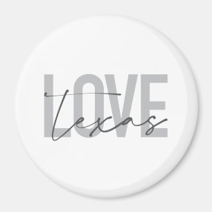 Imán Simple, moderno, urbano, genial diseño Amor Texas