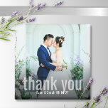 Imán Simple negrita Moderna Gracias Boda Photo Magnet<br><div class="desc">Simple Negrita Elegante Gracias Boda Imán Fotográfico</div>