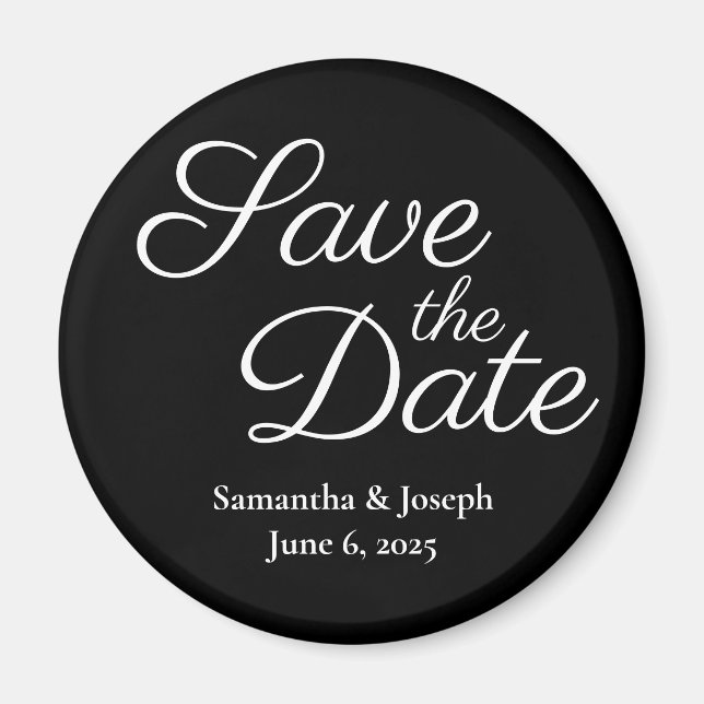 Imán Simple negro y blanco salven la fecha (Frente)