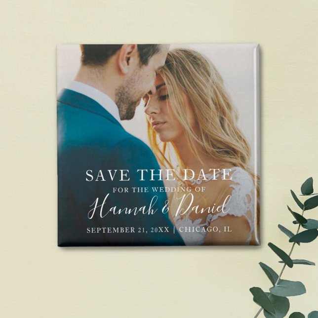 Imán Simple Photo Magnet Guardar la invitación de fecha (Subido por el creador)