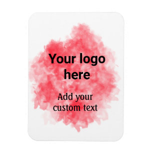 Imán Simple rojo acuarela agregue su logotipo texto per
