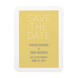 Imán Simple Save the Date Magnet, amarillo