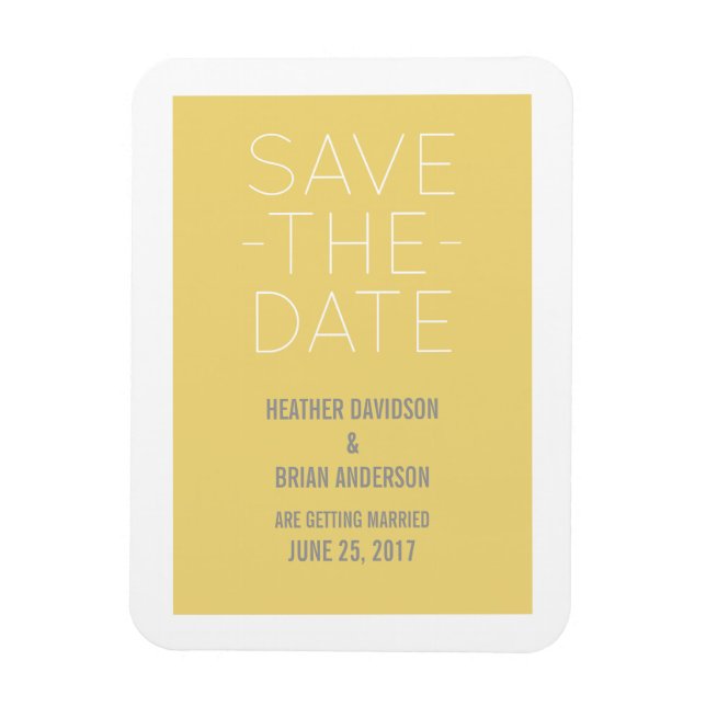 Imán Simple Save the Date Magnet, amarillo (Vertical)
