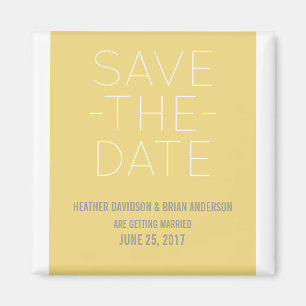 Imán Simple Save the Date Magnet, amarillo