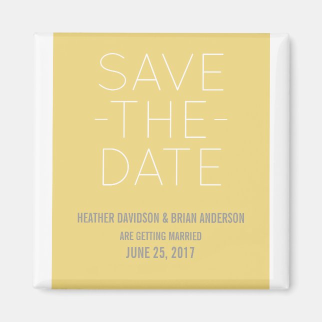 Imán Simple Save the Date Magnet, amarillo (Frente)
