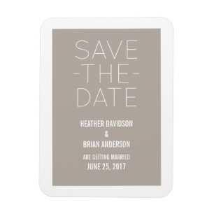 Imán Simple Save the Date Magnet, Beige