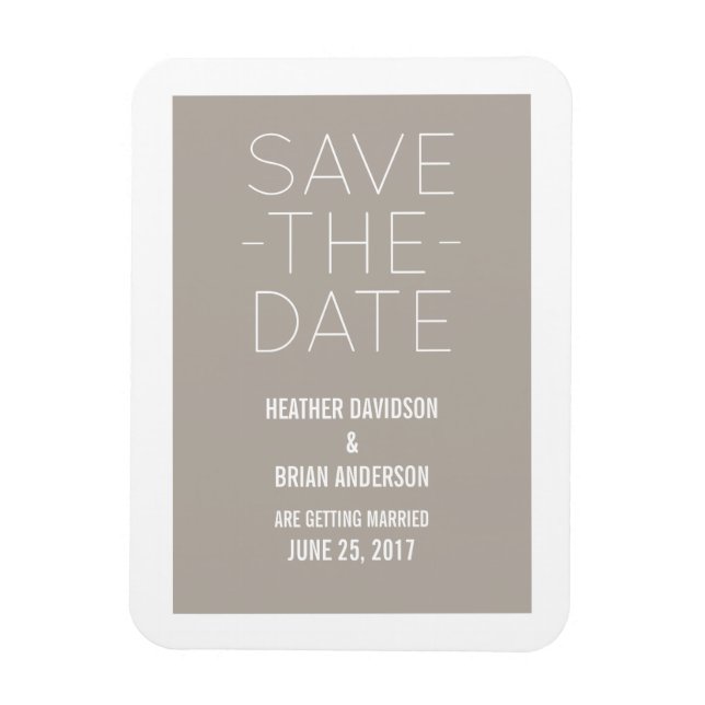 Imán Simple Save the Date Magnet, Beige (Vertical)