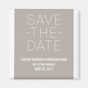Imán Simple Save the Date Magnet, Beige