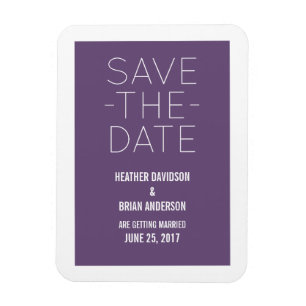 Imán Simple Save the Date Magnet, Purple