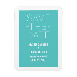 Imán Simple Save the Date Magnet, Turquoise
