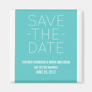 Imán Simple Save the Date Magnet, Turquoise