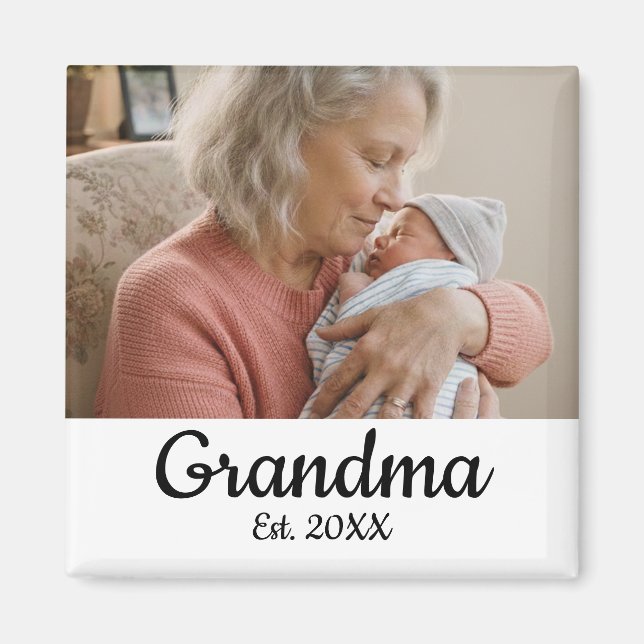 Imán Simple Script Grandma Est. Year (Frente)