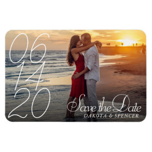 Imán Simple Script Overlay   Modern Photo Save the Date