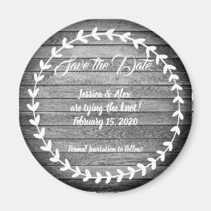 Imán Simple Wooed Save the Date Magnet