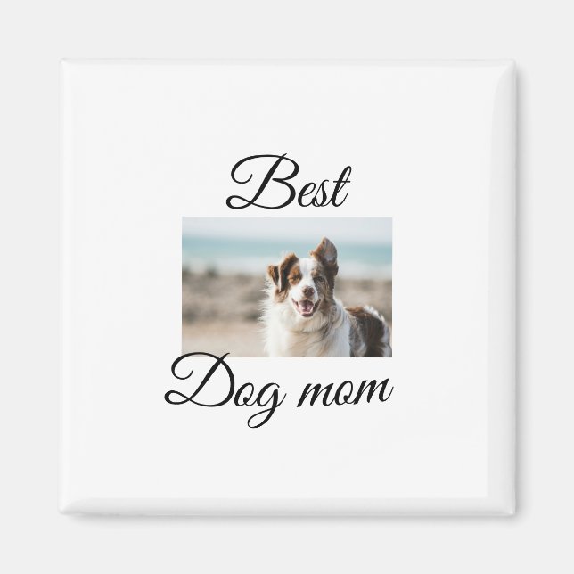 Imán Simple y colorido animal añadir nombre foto perro  (Frente)