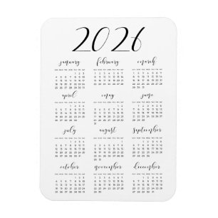Imán Simple y elegante calendario 2025