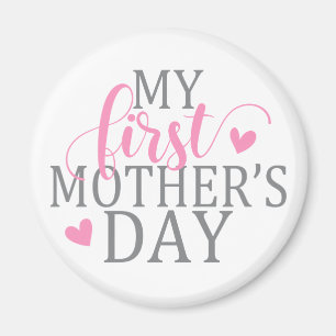 Imán Simple y elegante el día de mi primera madre Im