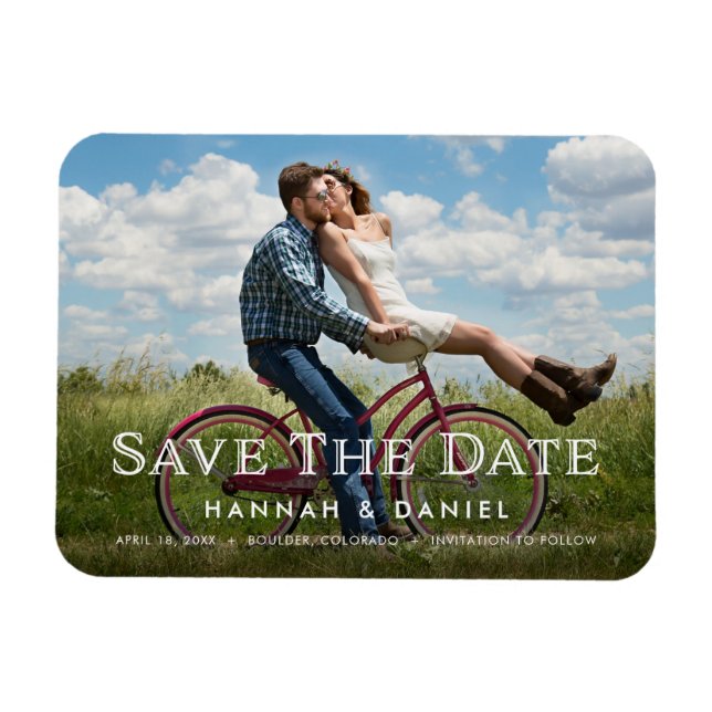 Imán Simple y moderna boda de fotos de Personalizados s (Horizontal)