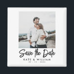 Imán Simple y moderna foto casada salva la fecha<br><div class="desc">Una simple foto moderna salva el imán de fecha. Personaliza este diseño minimalista para que tengas tus datos personales y mensajes.</div>