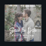 Imán Simple y moderna foto casada salva la fecha<br><div class="desc">Una simple foto moderna salva el imán de fecha. Personaliza este diseño minimalista para que tengas tus datos personales y mensajes.</div>