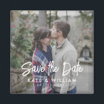 Imán Simple y moderna foto casada salva la fecha<br><div class="desc">Una simple foto moderna salva el imán de fecha. Personaliza este diseño minimalista para que tengas tus datos personales y mensajes.</div>