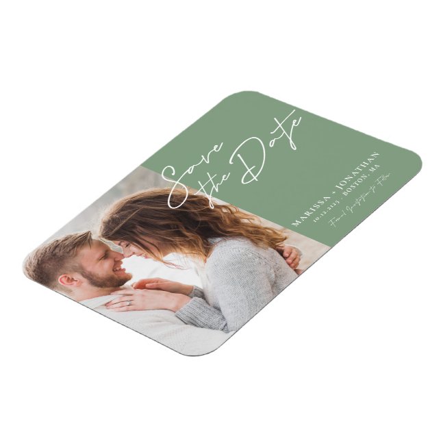 Imán Simple y moderna foto de tipografía salva la fecha (Lado Izquierdo)