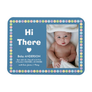 Imán Simple y moderno Nacimiento de foto de bebé