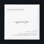 Imán Simplemente elegante Boda Minimalista Guardar nues<br><div class="desc">Sencillo y elegante. Reserva la fecha para bodas. Imán de nombres personalizados.</div>