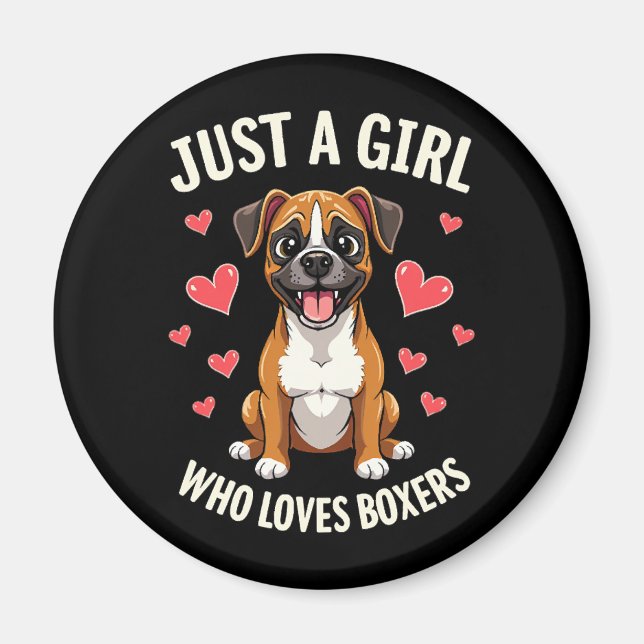 Imán Simplemente una chica que ama a los Boxers (Frente)