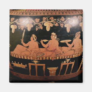 Imán Simposio que muestra a tres hombres que juegan