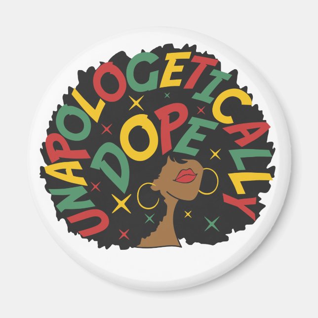 Imán Sin arrepentimiento, negro Chica africano (Frente)