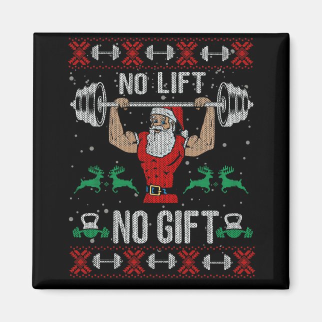 Imán Sin ascensor sin regalo Navidades feos Sweater Gym (Frente)
