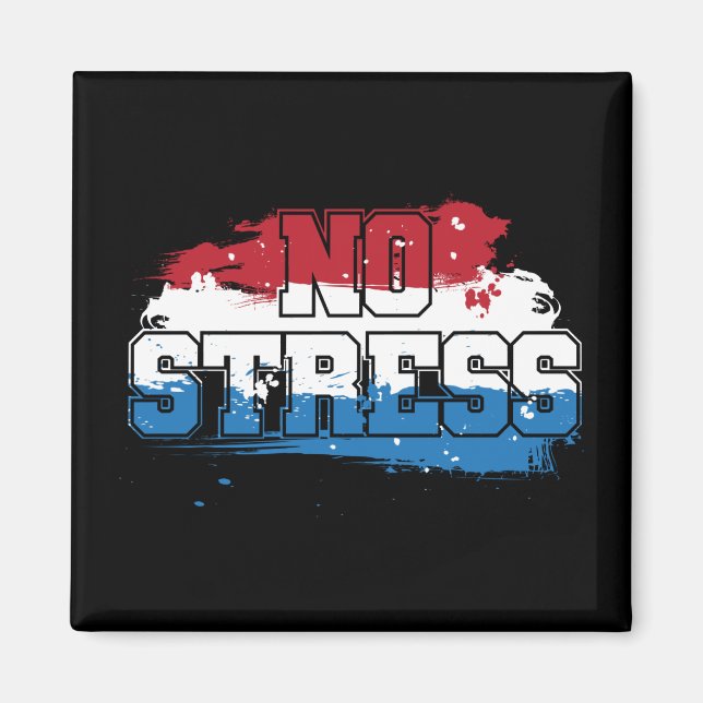 Imán Sin estrés - Mentalidad positiva azul rojo (Frente)