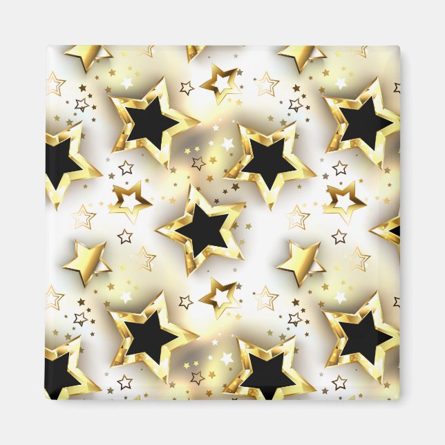 Imán Sin inconvenientes de luz con estrellas de oro (Frente)